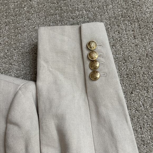 J.Crew Contrast Lady Jacket Textured Linen Blend Dried Wheat Preppy US 2 NWT - Picture 5 of 10